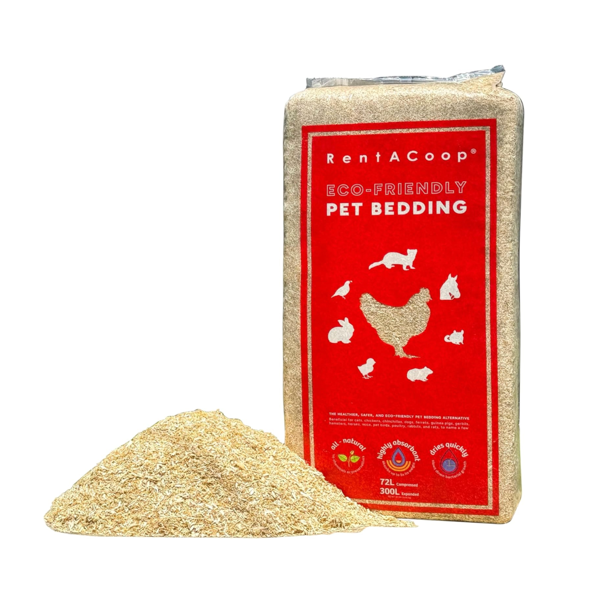 RentACoop, Extra-Soft Premium Hemp Bedding (300L) for Chicken Coops, Nesting Boxes, Rabbits, Guinea Pigs, Hamsters, Reptiles, Horses & More – Super Absorbent, Low Dust, Odor Control, Model# XB-S3BQ-P80Y